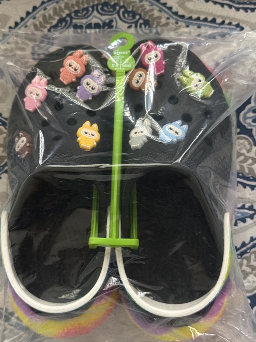 Black Classic Crocs Clog with Colorful Charms